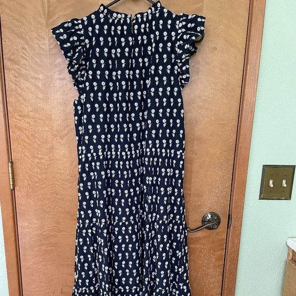 J. Crew Navy and White Midi Dress - Picture 2 of 6